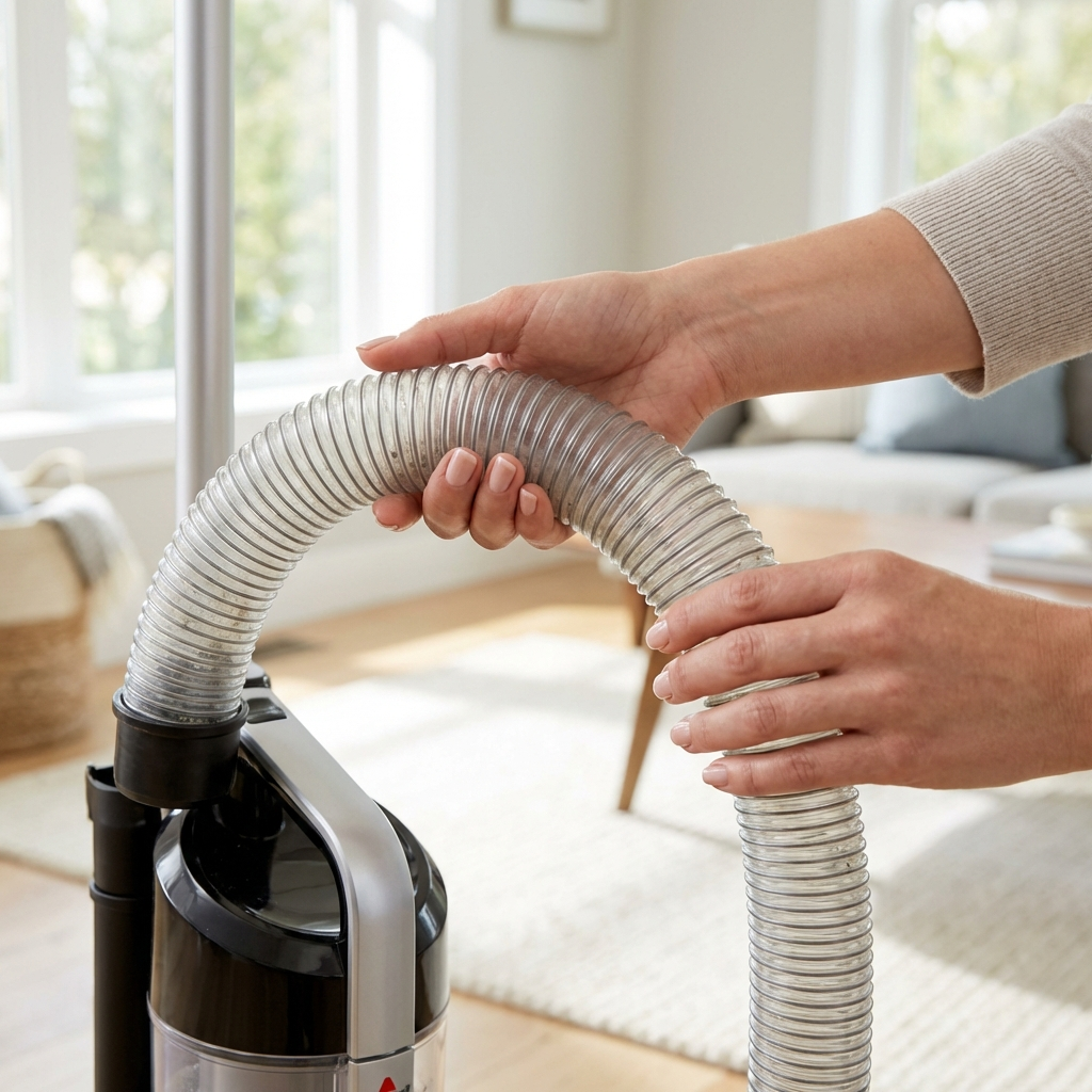 Checking for blockages in a Bissell vacuum hose