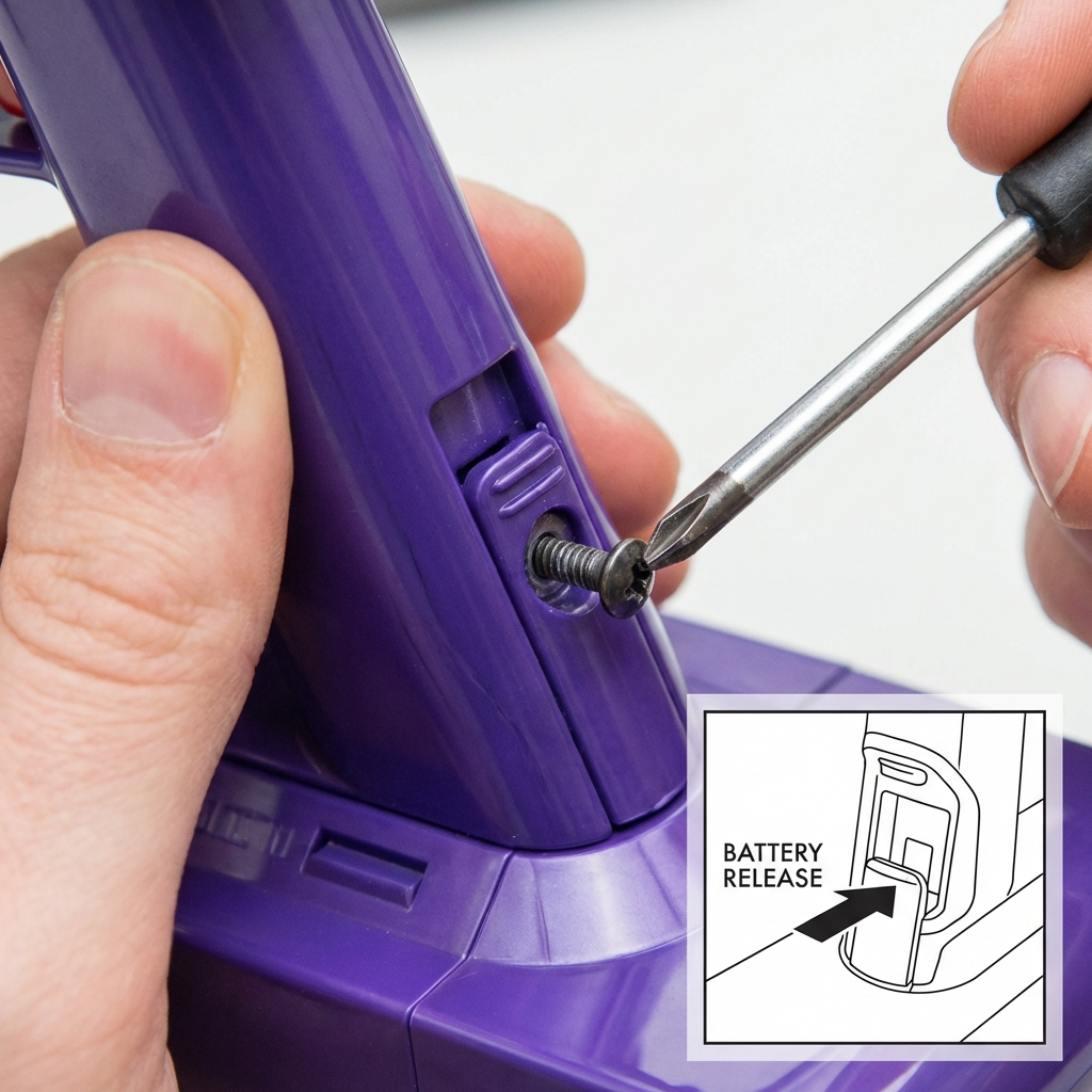 Removing the screws from the Dyson V11 handle