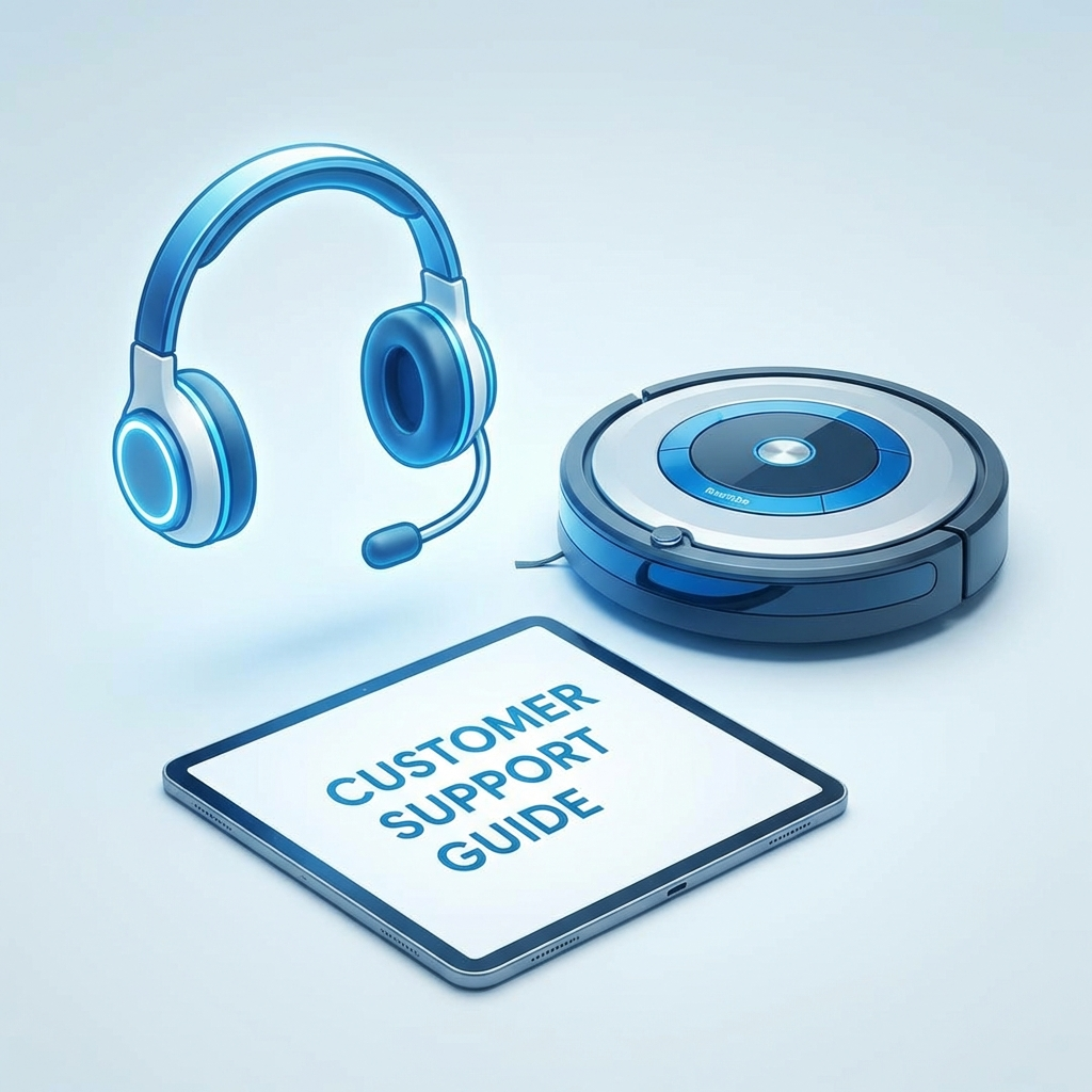 Illustration of iRobot customer service icons