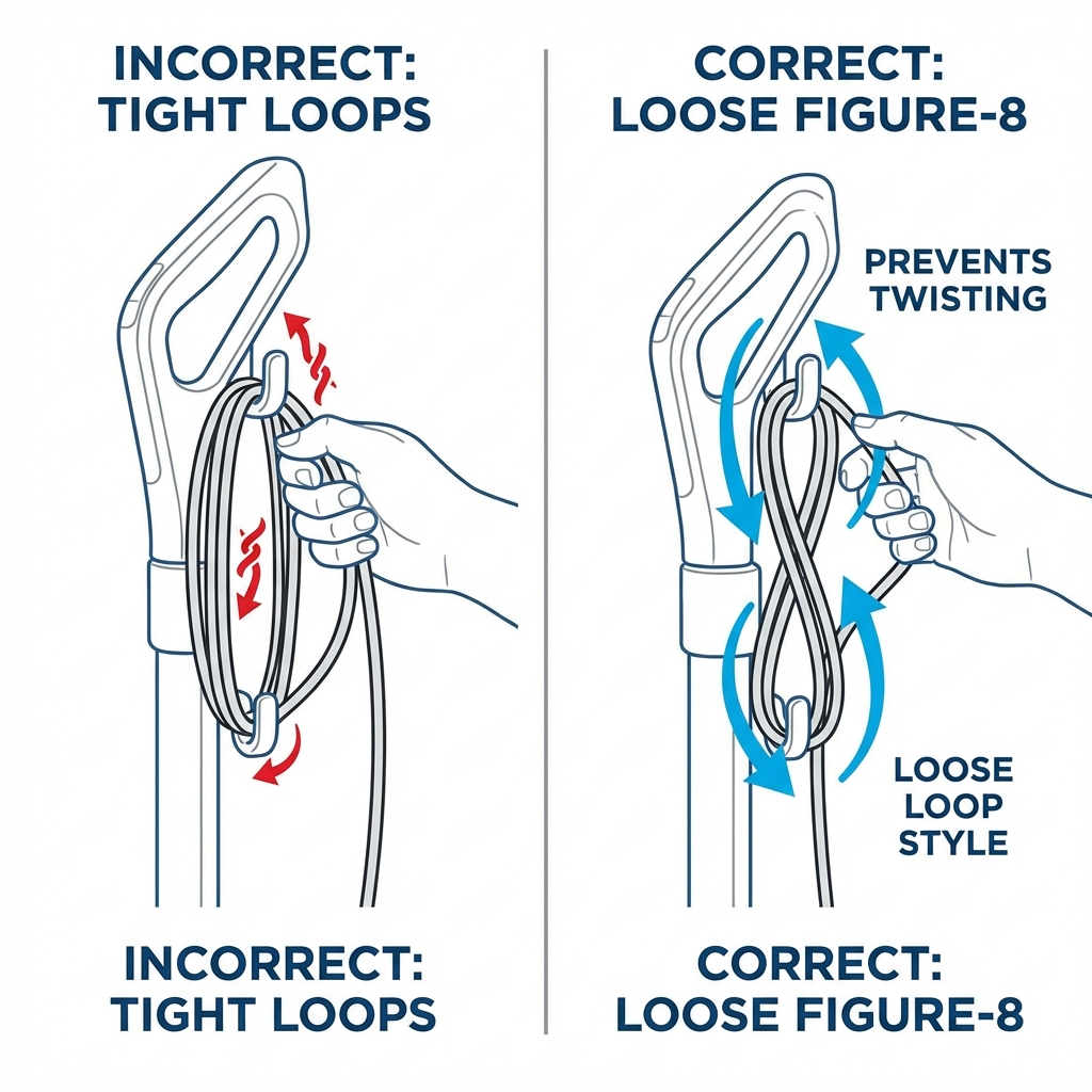 Correct cord winding technique