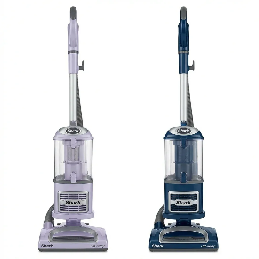 A person assembling a Shark Navigator vacuum pod and wand