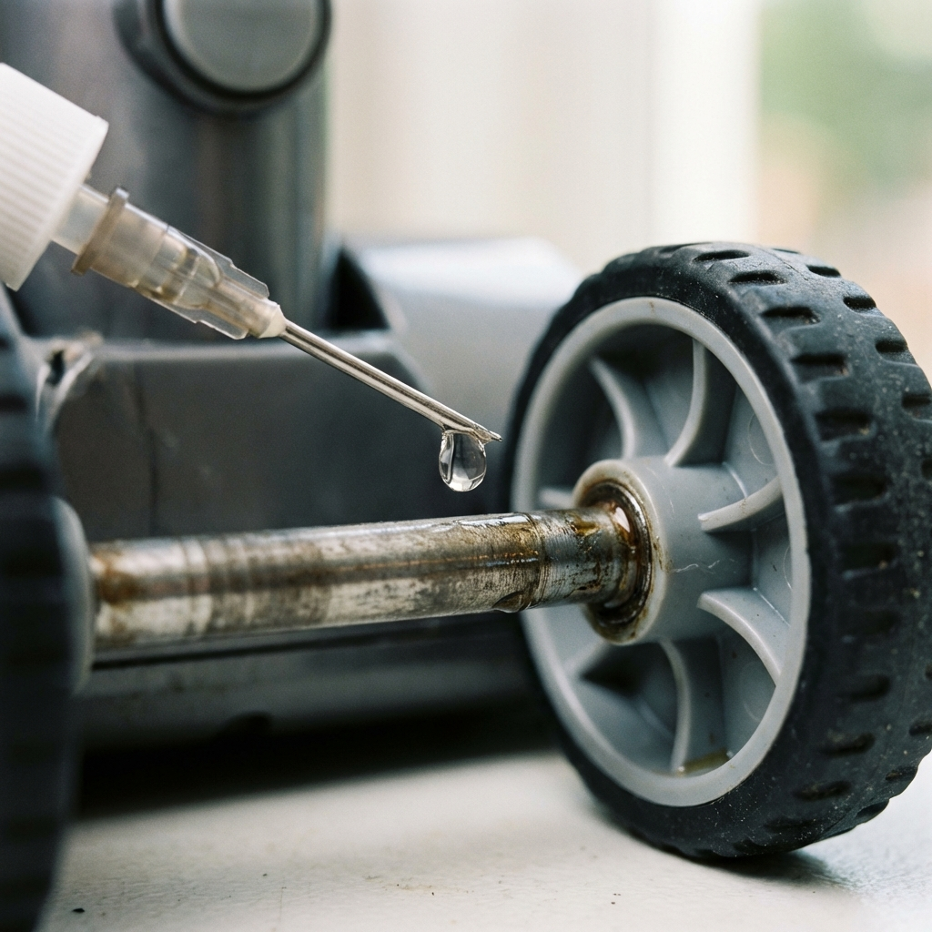 Lubricating the small front wheels of a Shark Navigator