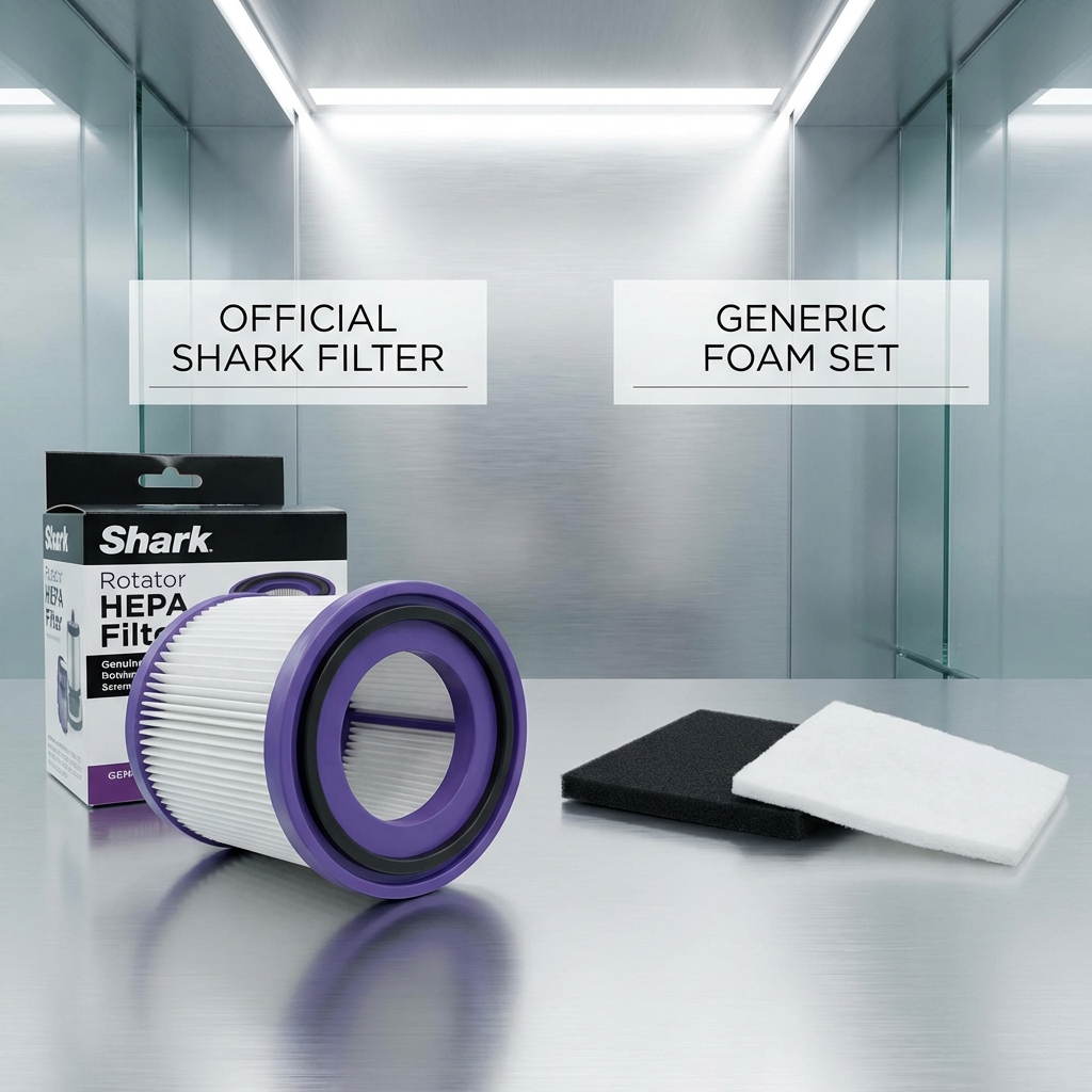 Comparison of official and generic filters for the Shark Rotator